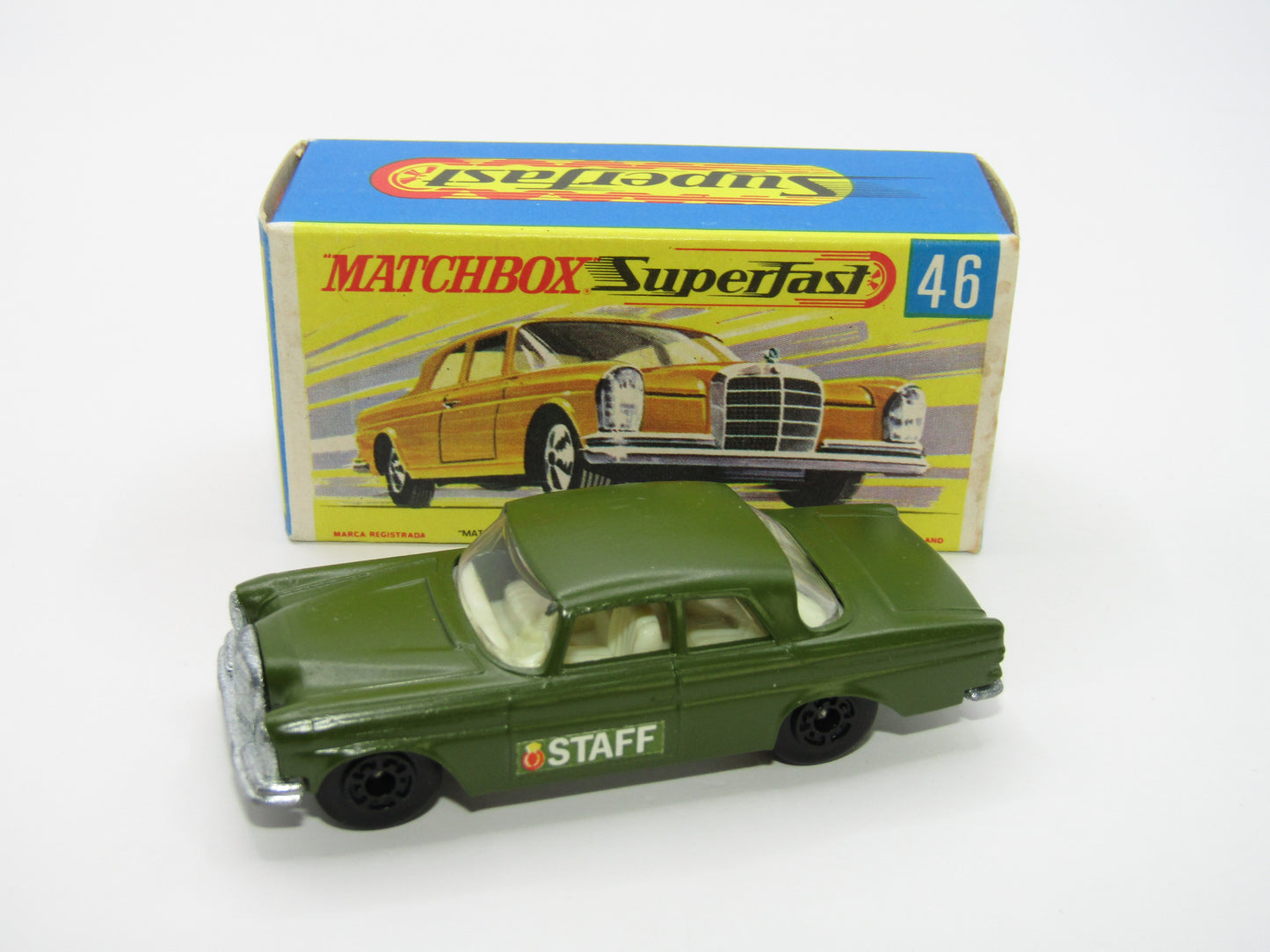 Matchbox Superfast 46A Mercedes 300SE Olive Green 5 Arch Wheels