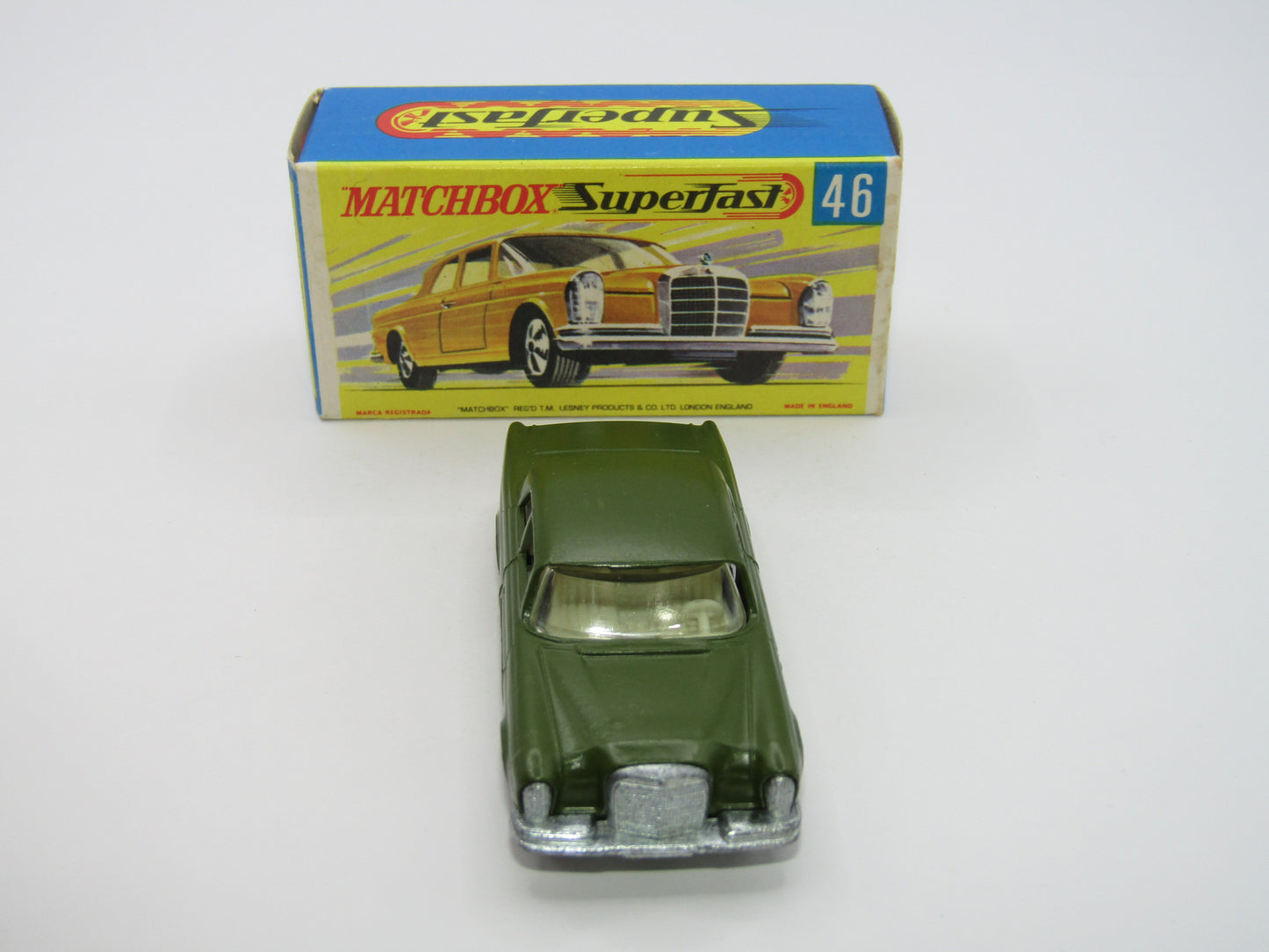 Matchbox Superfast 46A Mercedes 300SE Olive Green 5 Arch Wheels