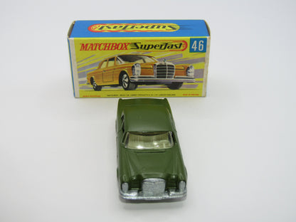 Matchbox Superfast 46A Mercedes 300SE Olive Green 5 Arch Wheels