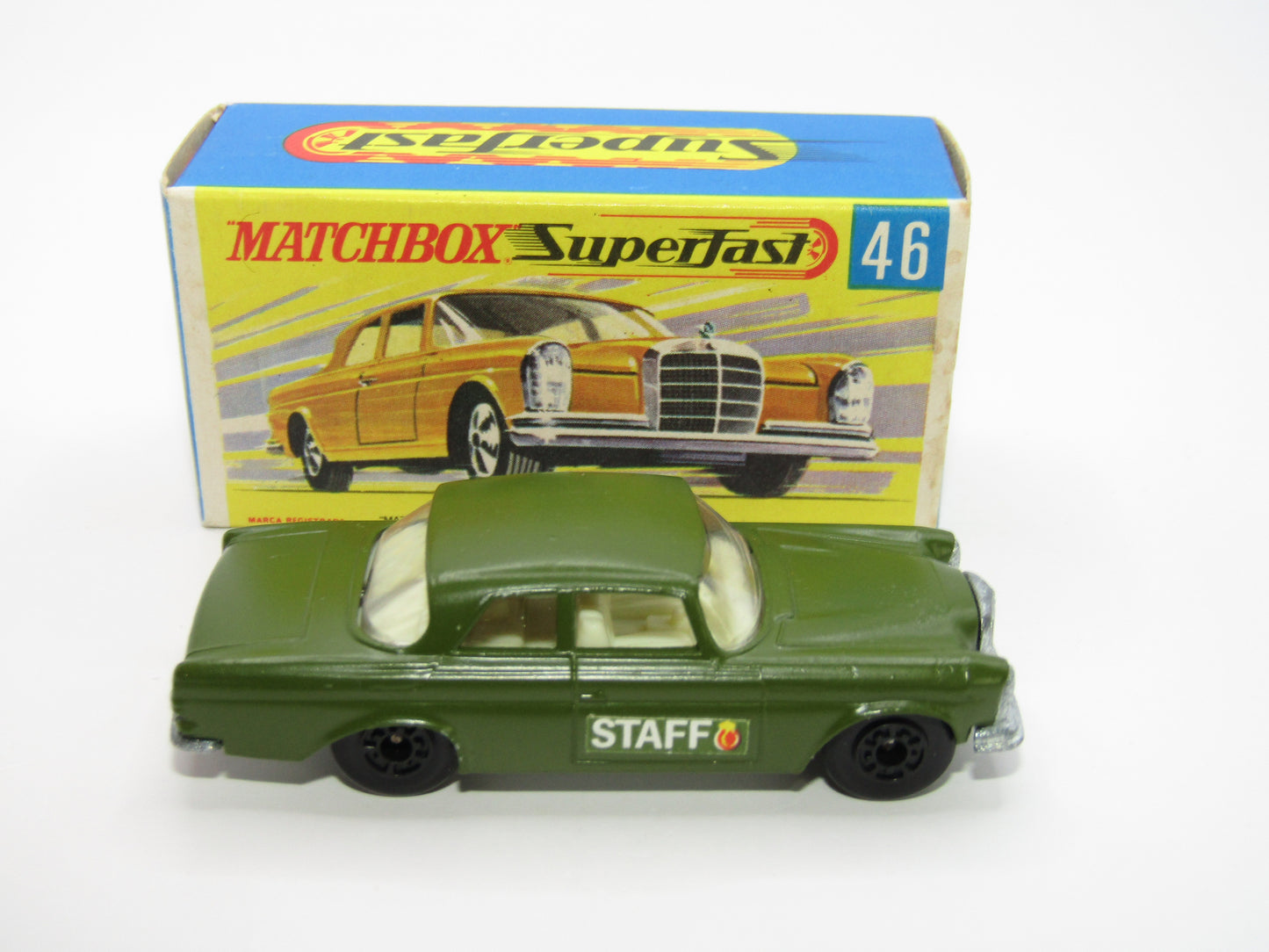 Matchbox Superfast 46A Mercedes 300SE Olive Green 5 Arch Wheels