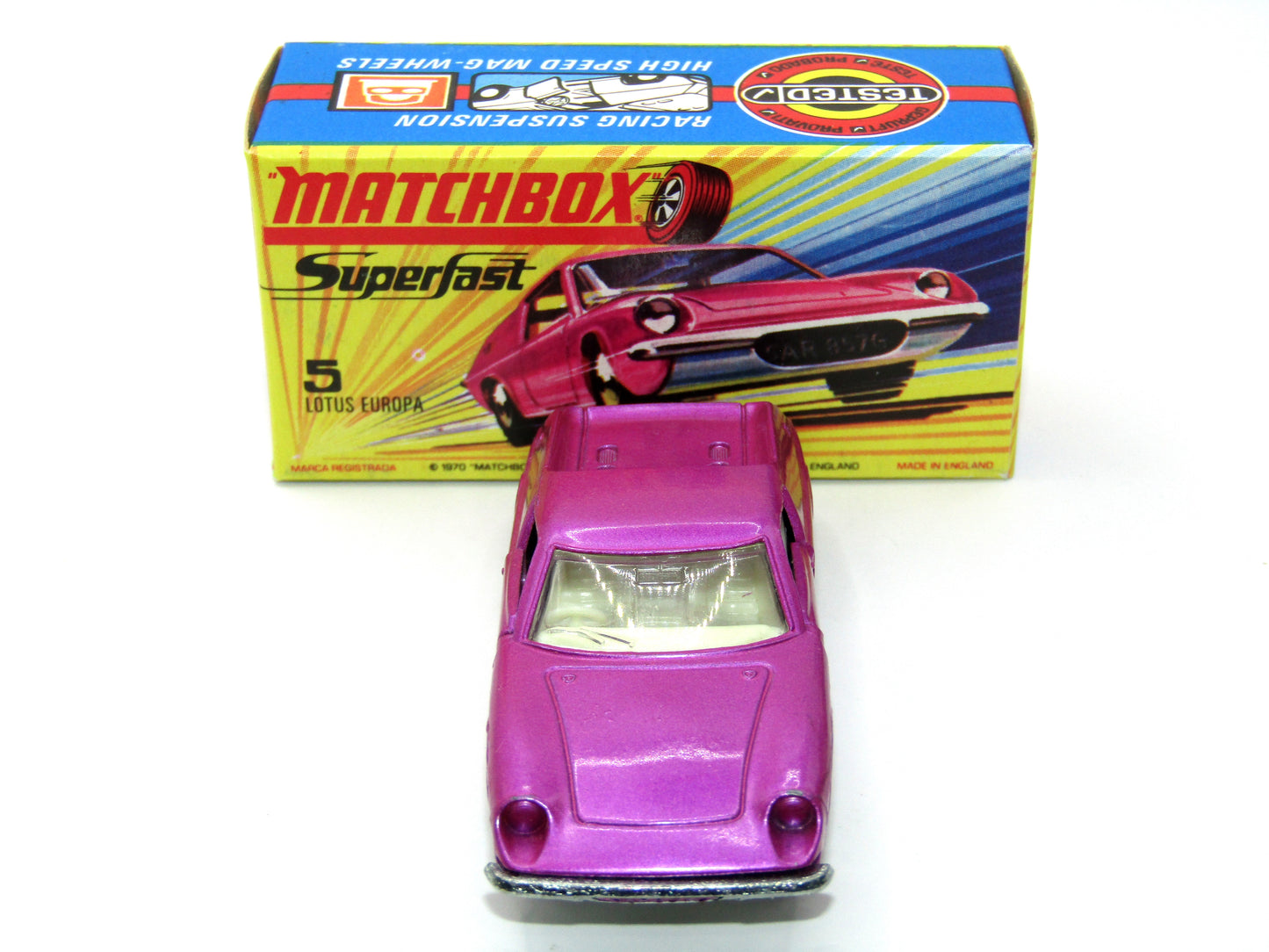 Matchbox Superfast 5A Lotus Europa PURPLE with Tow Slot