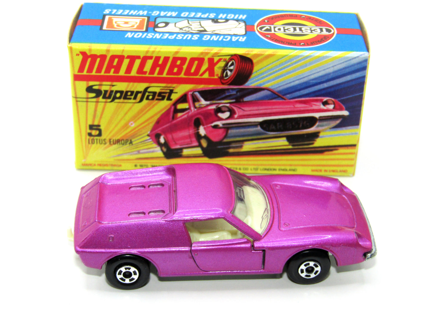 Matchbox Superfast 5A Lotus Europa PURPLE with Tow Slot