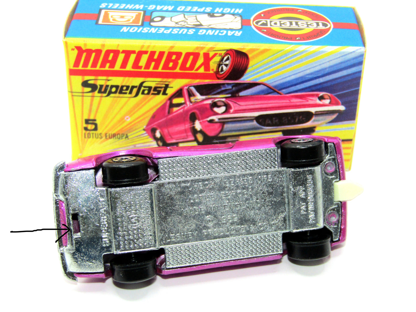 Matchbox Superfast 5A Lotus Europa PURPLE with Tow Slot