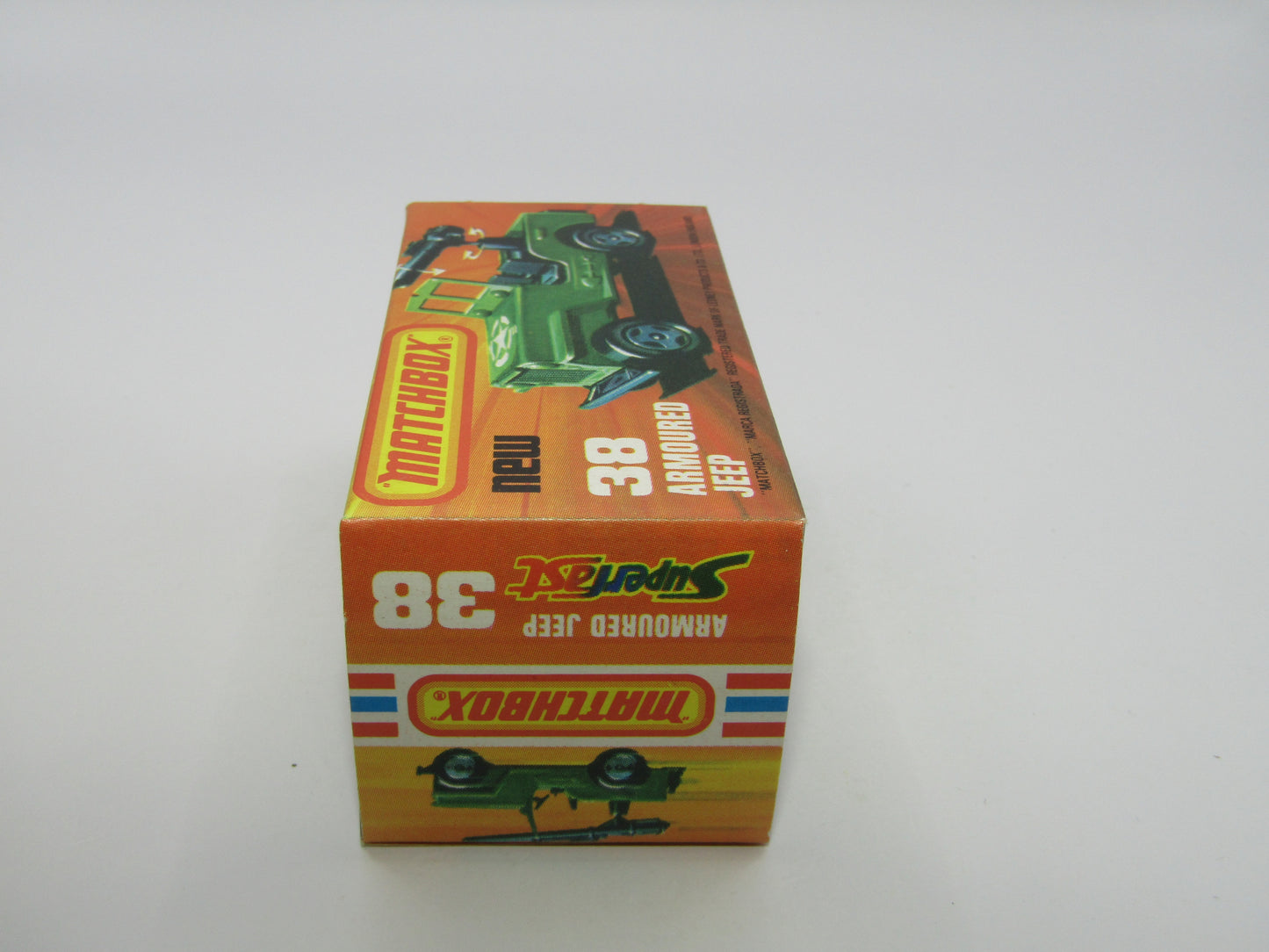 Matchbox Superfast No 38C Armoured Jeep Bright Green Star GLOSS Black Base
