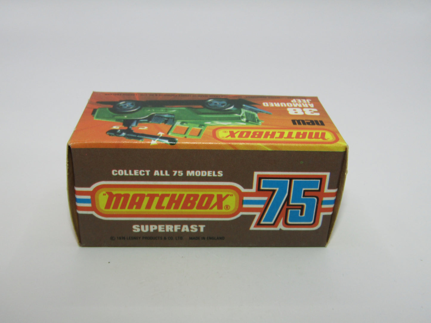 Matchbox Superfast No 38C Armoured Jeep Bright Green Star GLOSS Black Base