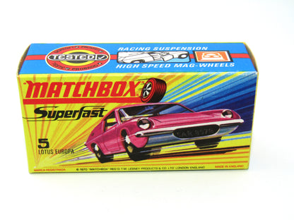 Matchbox Superfast 5A Lotus Europa PURPLE with Tow Slot