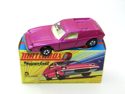 Matchbox Superfast 5A Lotus Europa PURPLE without Tow Slot