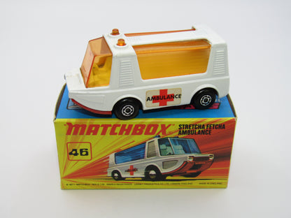 Matchbox Superfast 46B Stretcha Fetcha AMBER Windows Ambulance Labels