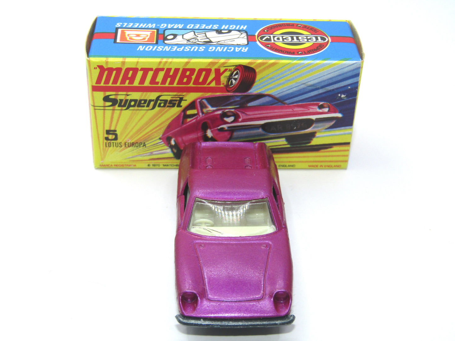 Matchbox Superfast 5A Lotus Europa PURPLE without Tow Slot
