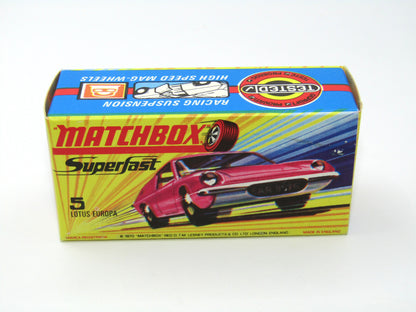 Matchbox Superfast 5A Lotus Europa PURPLE without Tow Slot