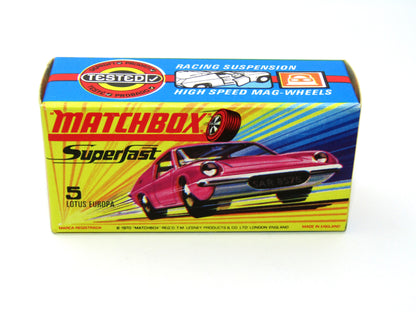 Matchbox Superfast 5A Lotus Europa PURPLE without Tow Slot