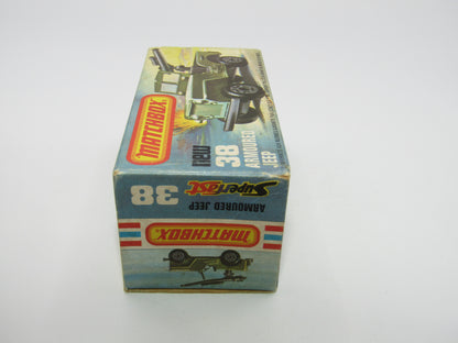 Matchbox Superfast No 38C Armoured Jeep with Gun Sleet N Snow Base