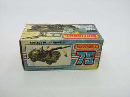 Matchbox Superfast No 38C Armoured Jeep with Gun Sleet N Snow Base