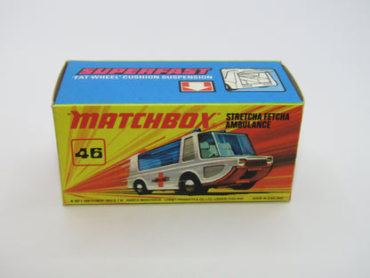 Matchbox Superfast 46B Stretcha Fetcha AMBER Windows Ambulance Labels