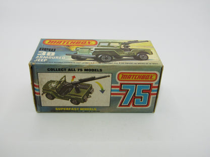 Matchbox Superfast No 38C Armoured Jeep with Gun Sleet N Snow Base