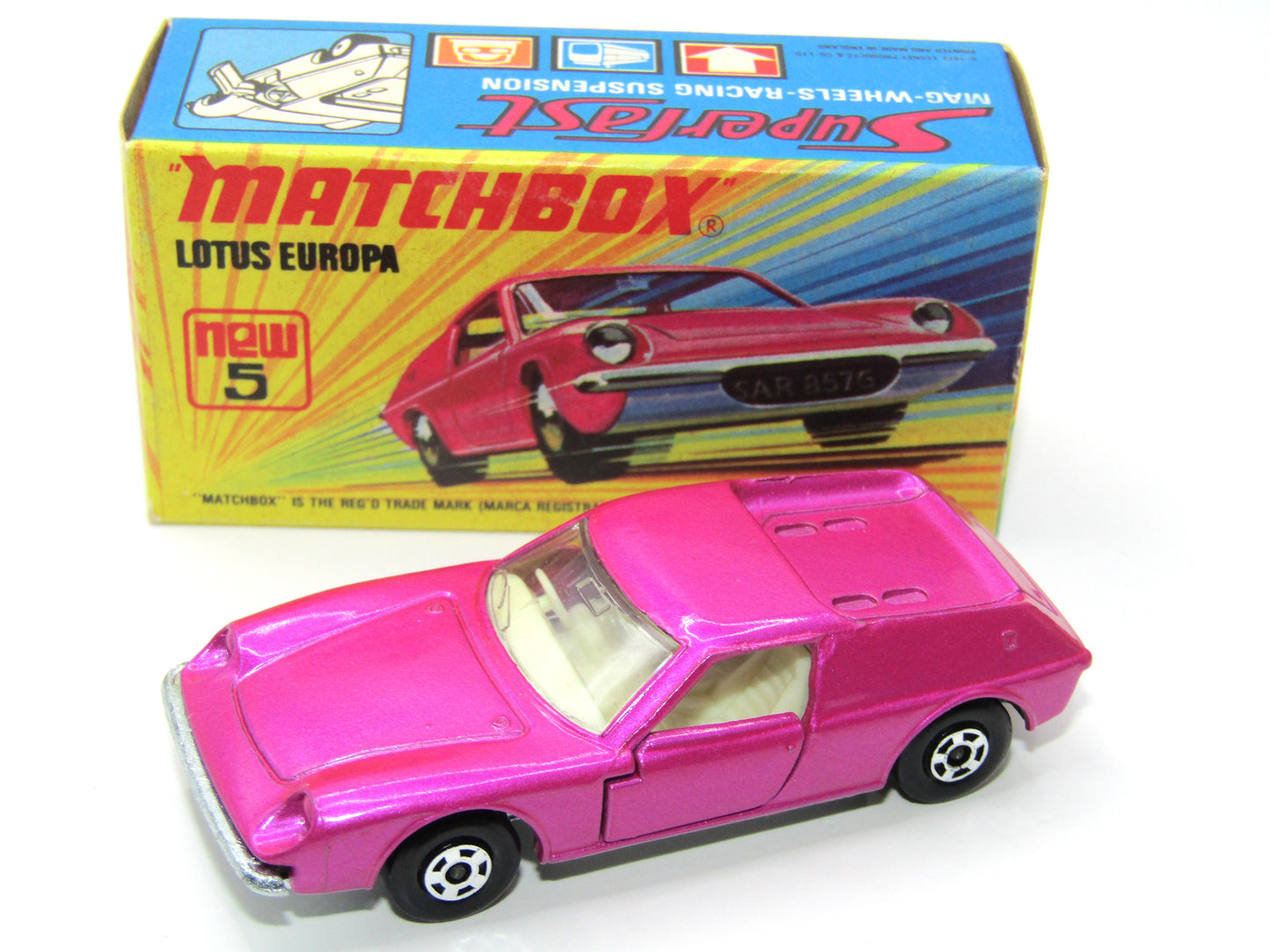 Matchbox Superfast 5A Lotus Europa Pink Wide Wheels