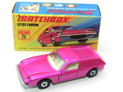 Matchbox Superfast 5A Lotus Europa Pink Wide Wheels