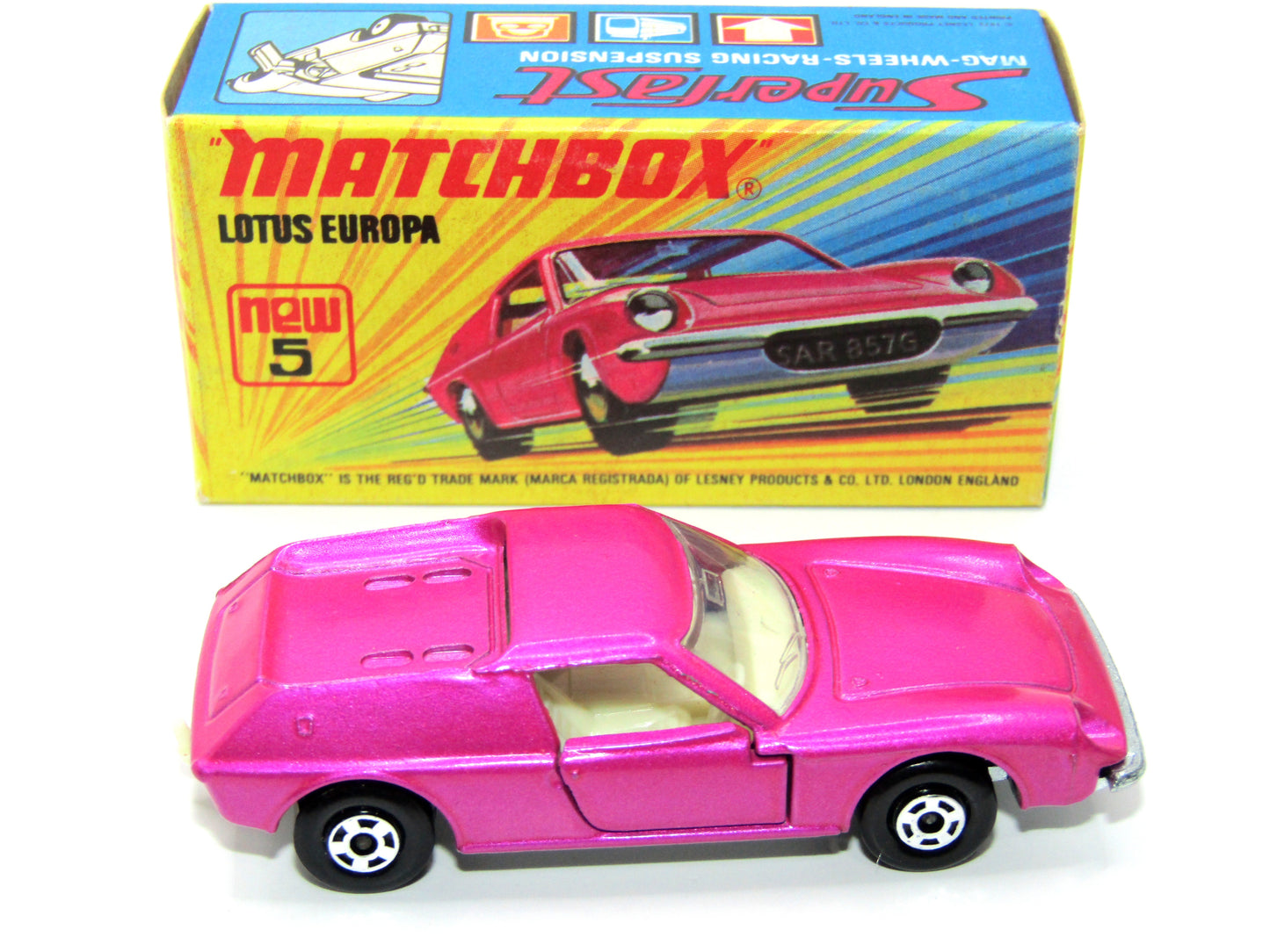 Matchbox Superfast 5A Lotus Europa Pink Wide Wheels