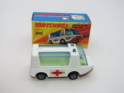 Matchbox Superfast 46B Stretcha Fetcha PALE BLUE Windows Ambulance Labels
