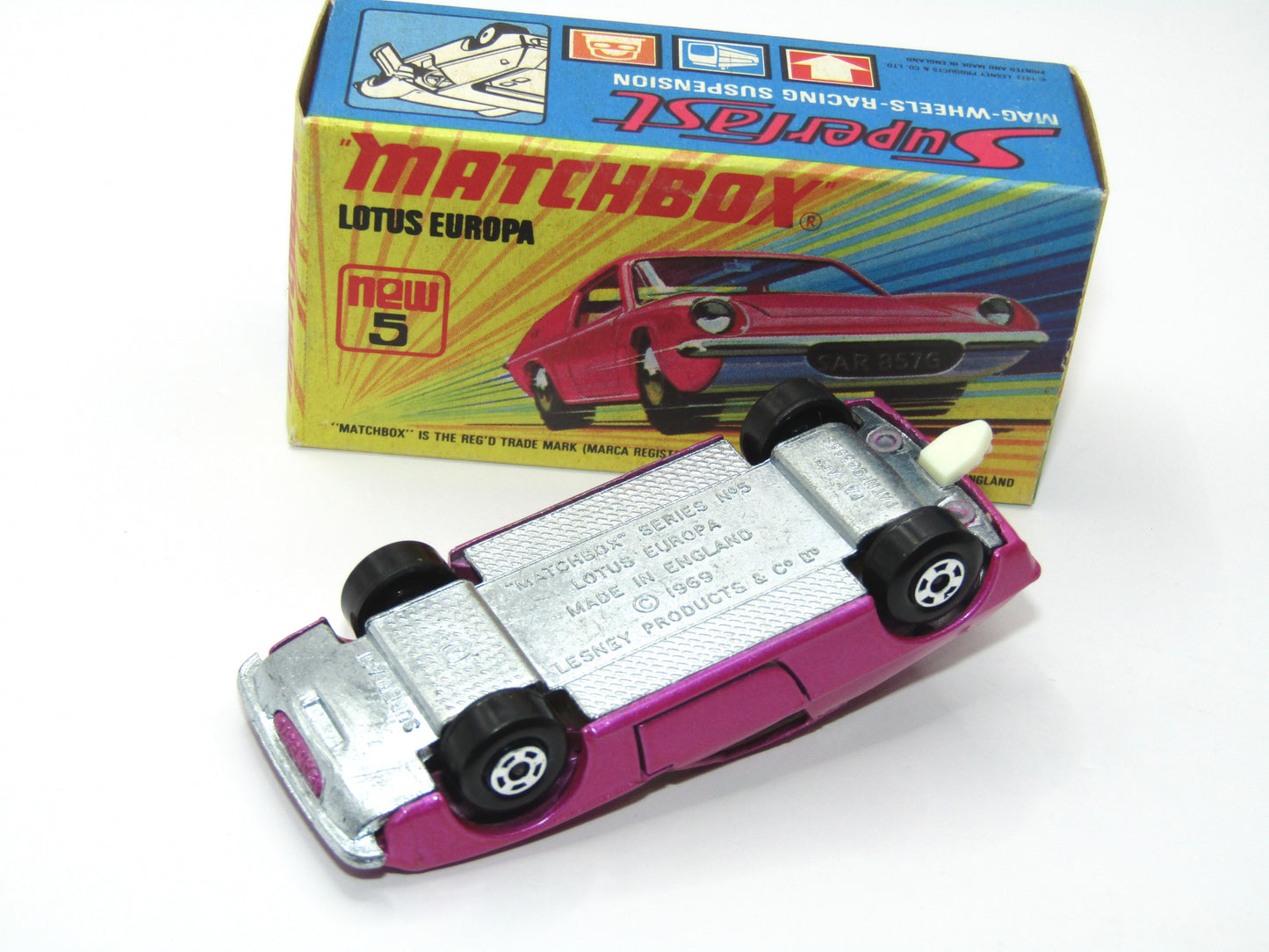 Matchbox Superfast 5A Lotus Europa Pink Wide Wheels
