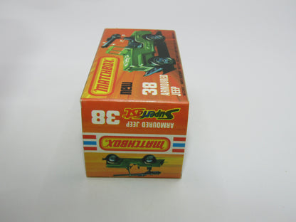 Matchbox Superfast No 38C Armoured Jeep NO Label Glossy GREY no 5 Base