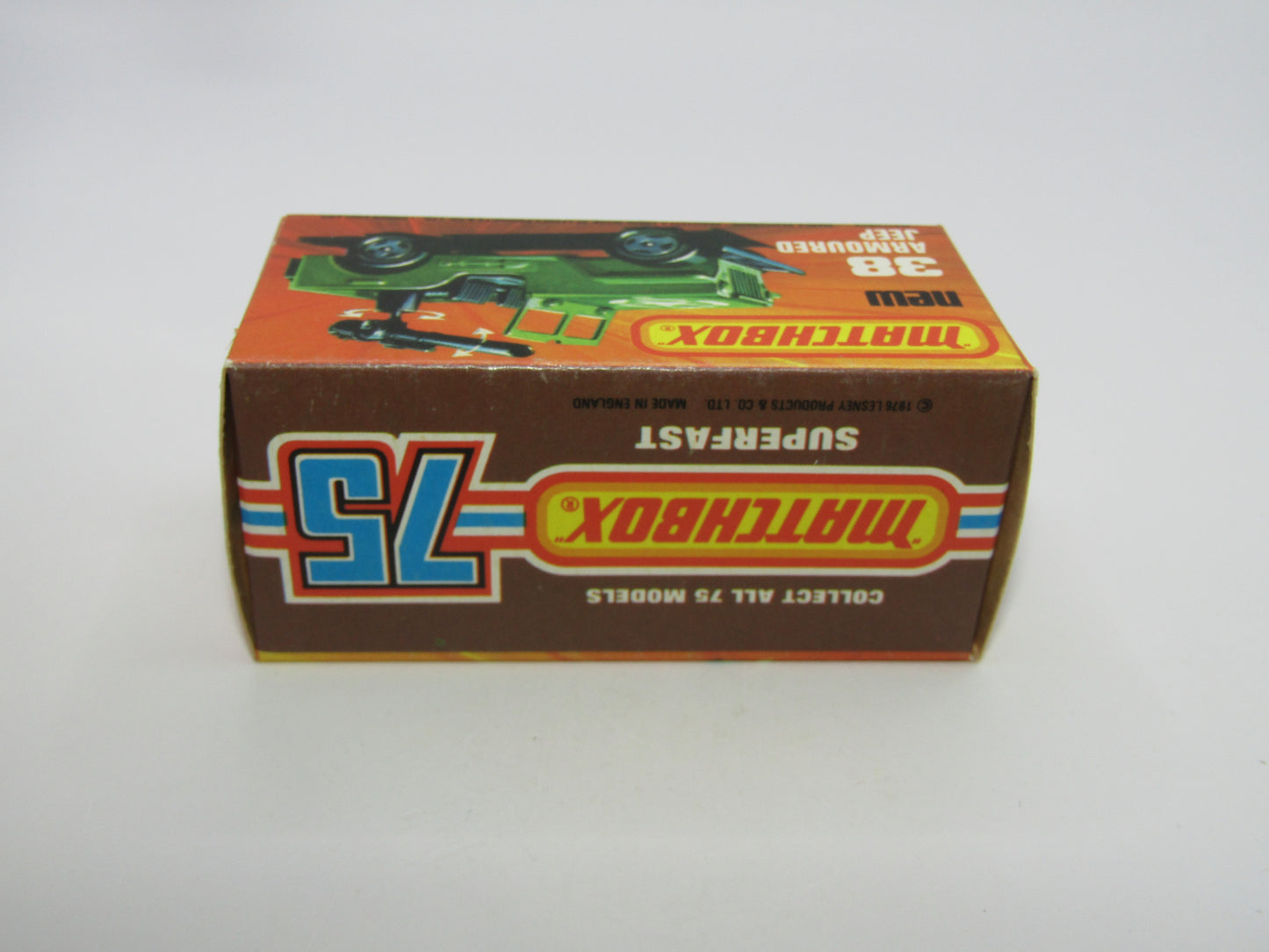 Matchbox Superfast No 38C Armoured Jeep NO Label Glossy GREY no 5 Base