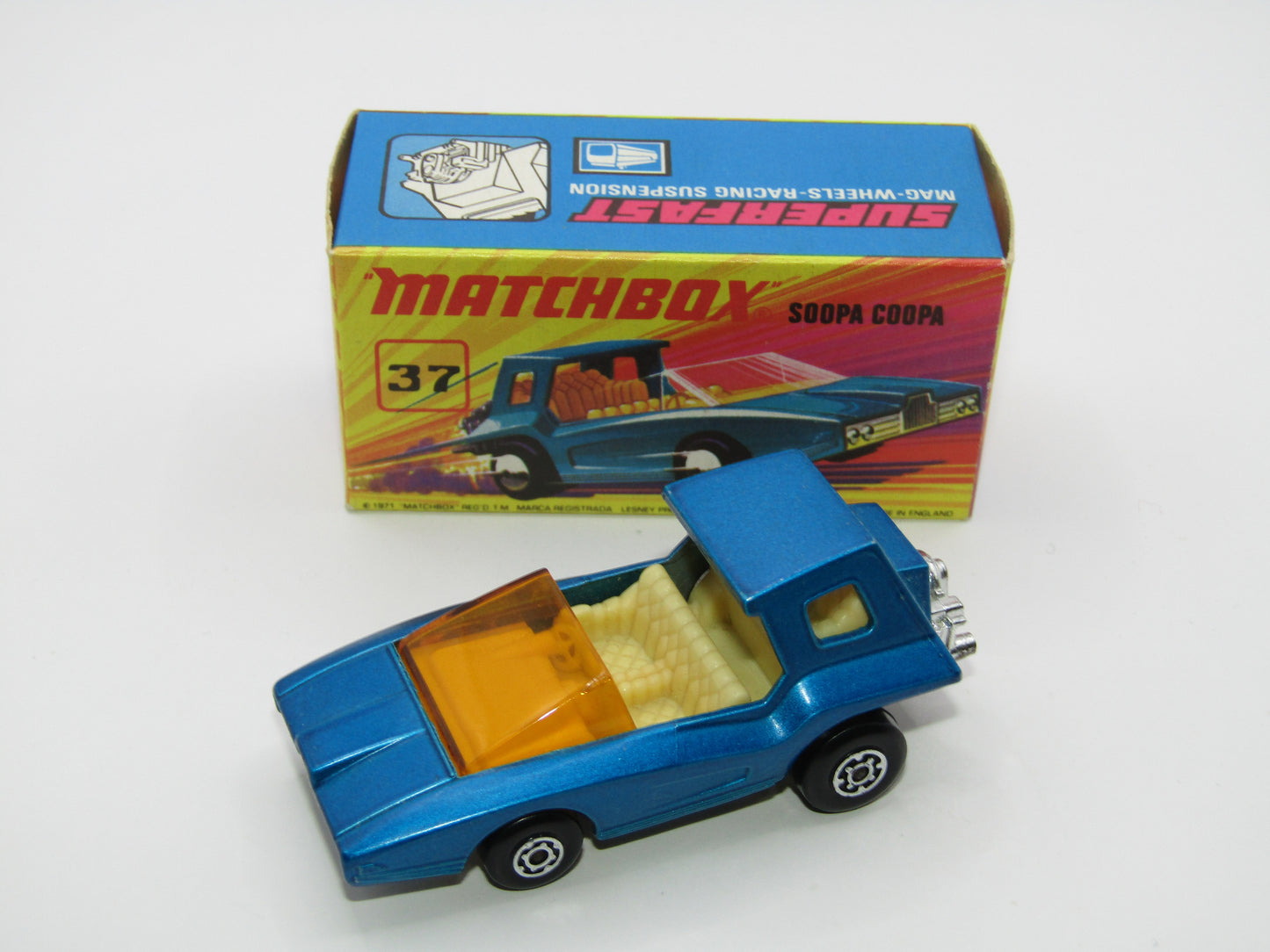 Matchbox Superfast 37B Soopa Coopa DARK Blue, CREAM Interior