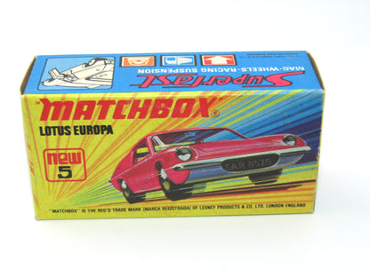 Matchbox Superfast 5A Lotus Europa Pink Wide Wheels