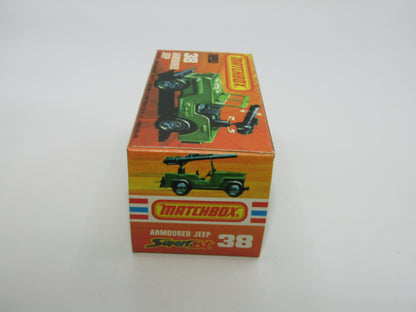 Matchbox Superfast No 38C Armoured Jeep NO Label Glossy GREY no 5 Base