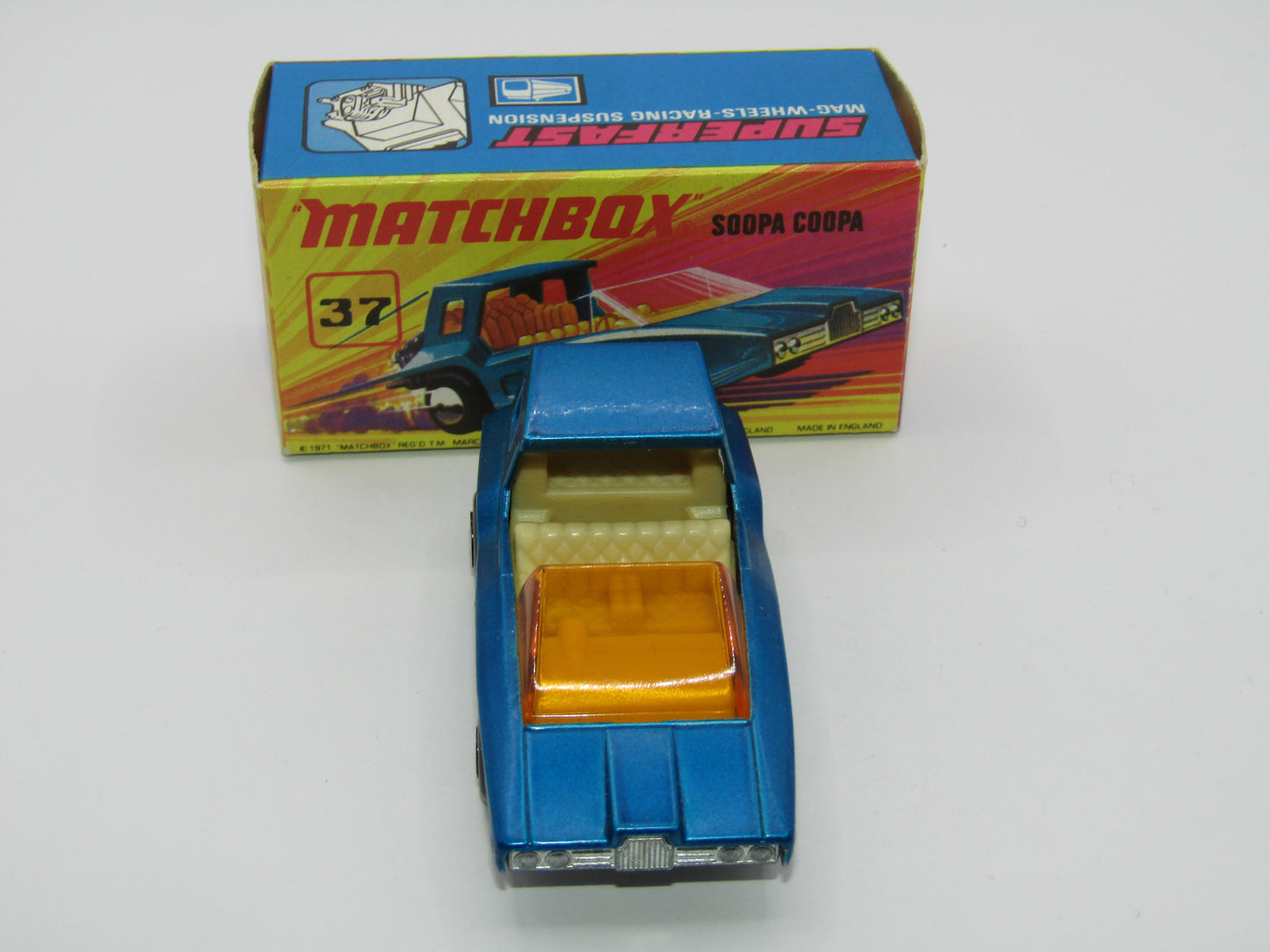 Matchbox Superfast 37B Soopa Coopa DARK Blue, CREAM Interior