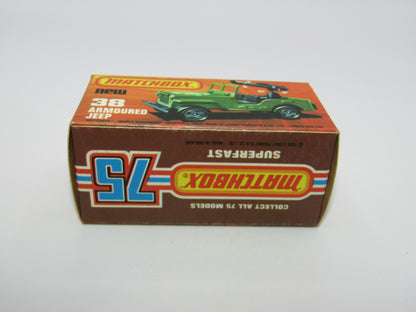 Matchbox Superfast No 38C Armoured Jeep NO Label Glossy GREY no 5 Base