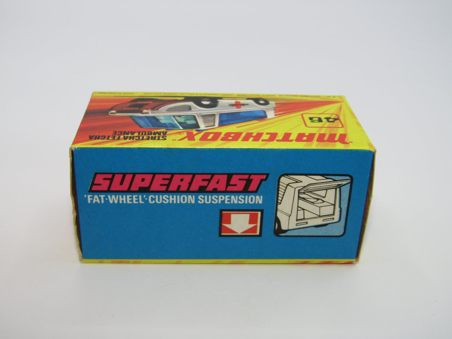 Matchbox Superfast 46B Stretcha Fetcha PALE BLUE Windows Ambulance Labels