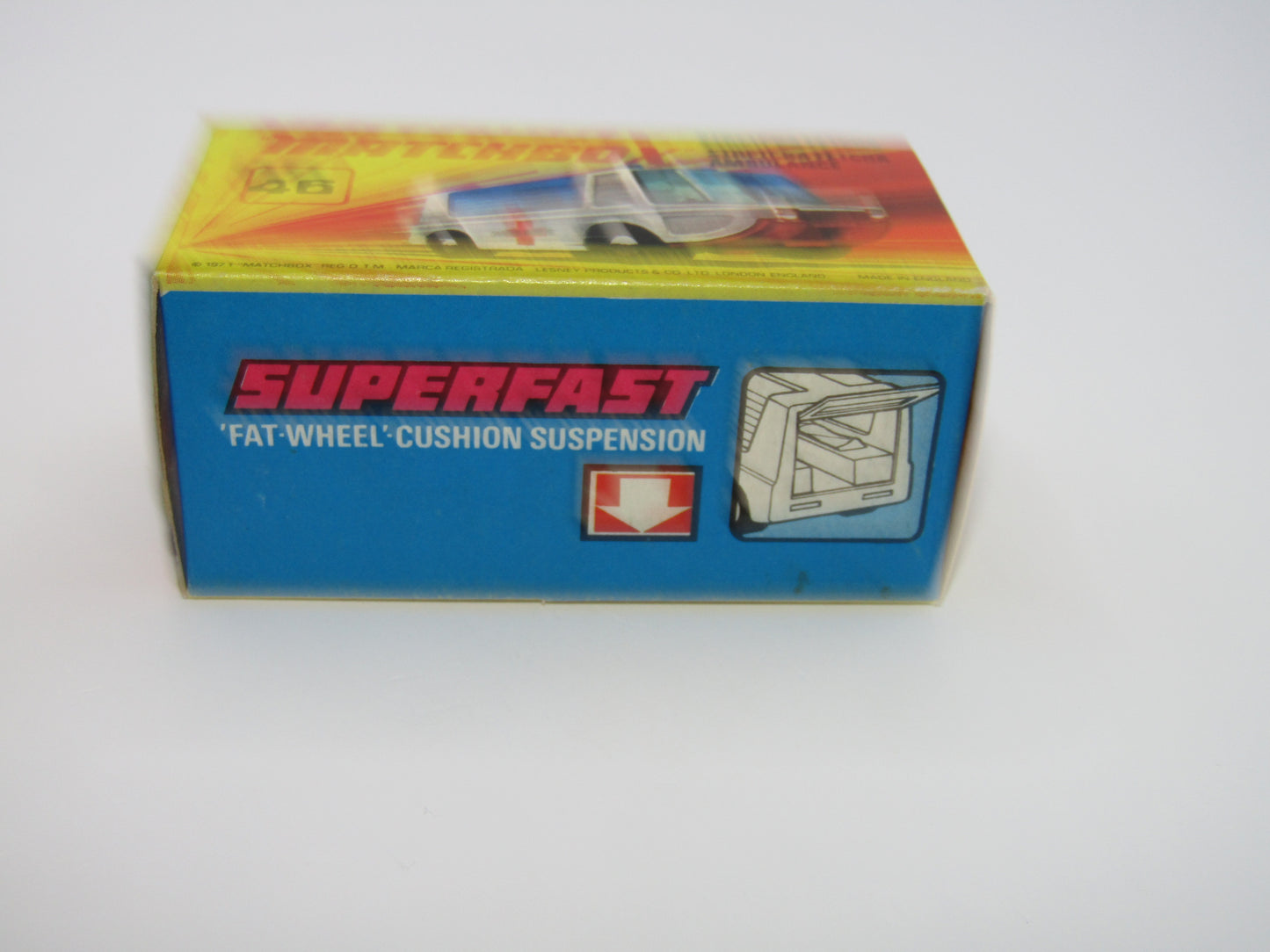 Matchbox Superfast 46B Stretcha Fetcha PALE BLUE Windows Ambulance Labels