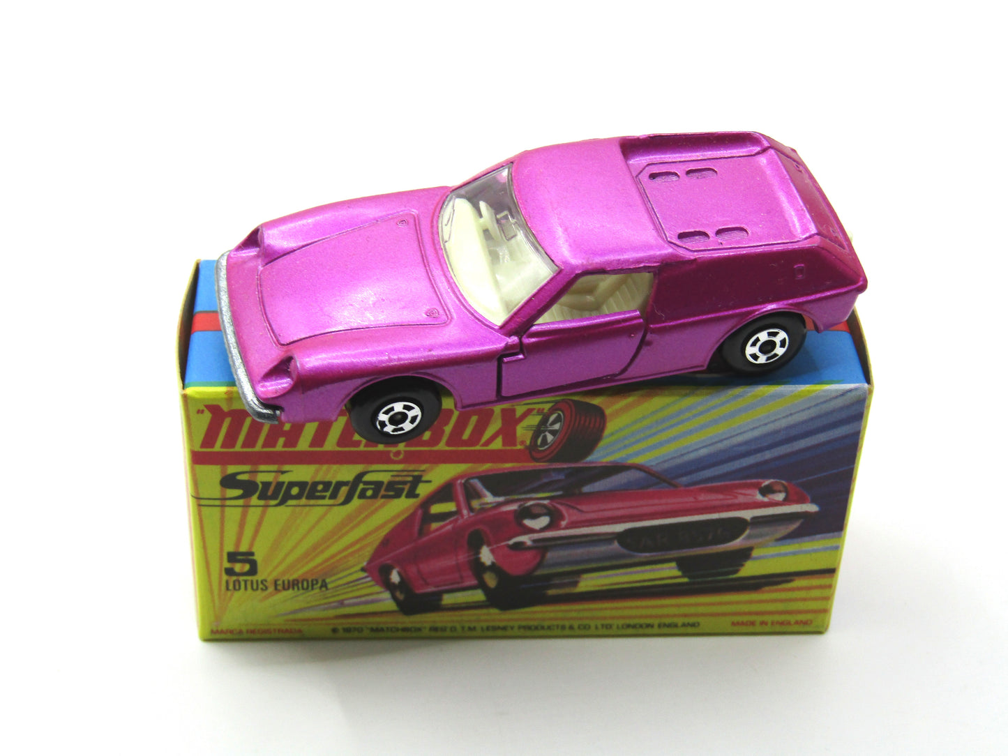 Matchbox Superfast 5A Lotus Europa - SATIN pink body Wide Wheels