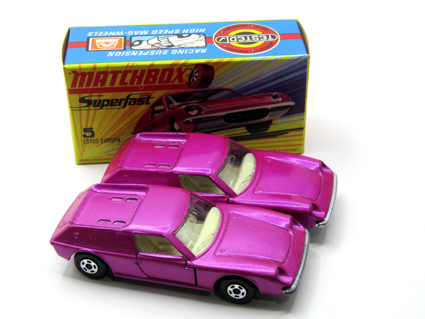 Matchbox Superfast 5A Lotus Europa - SATIN pink body Wide Wheels