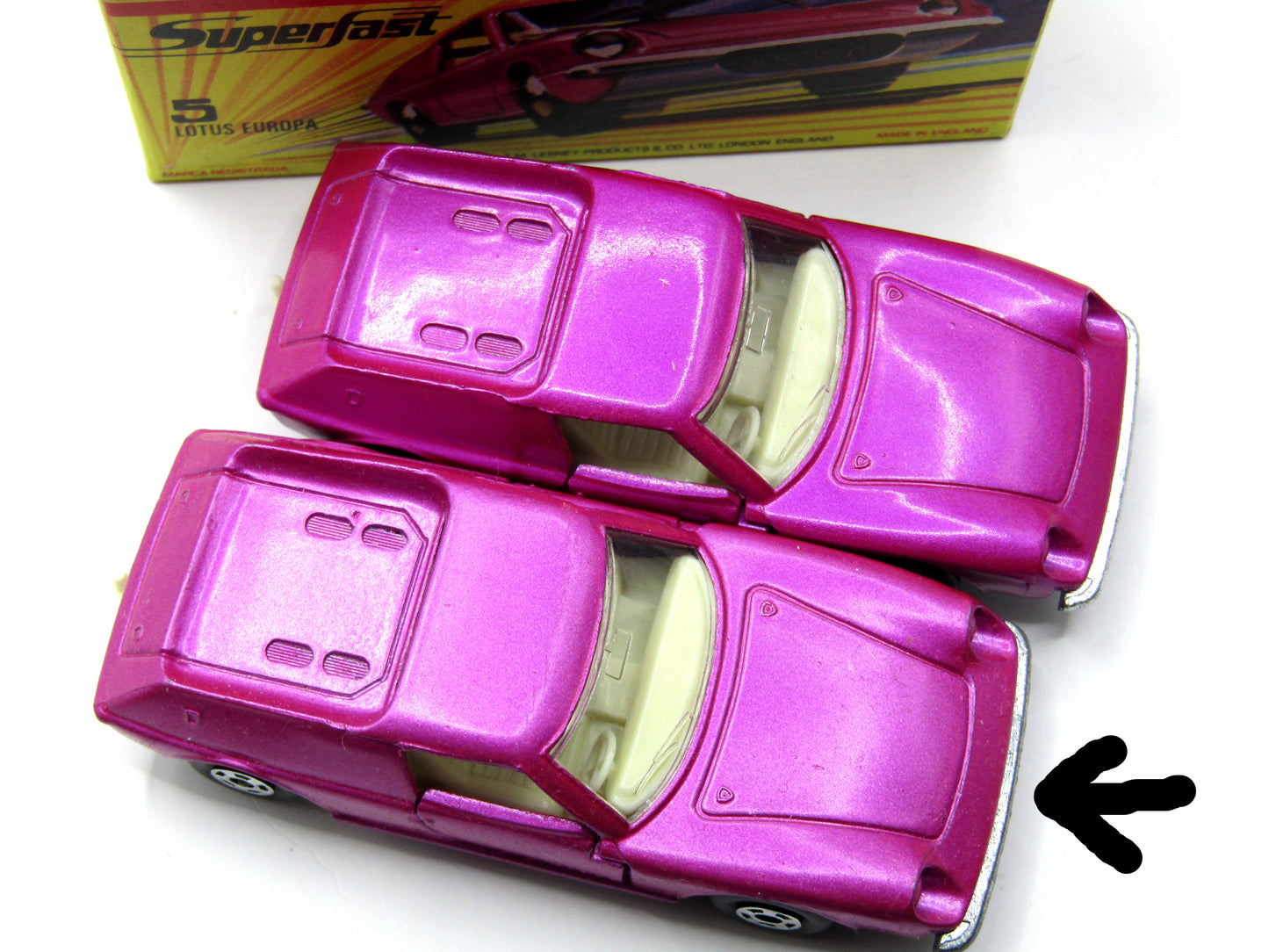 Matchbox Superfast 5A Lotus Europa - SATIN pink body Wide Wheels