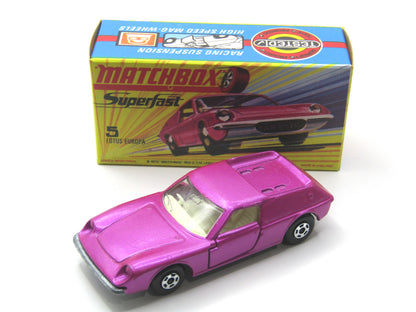 Matchbox Superfast 5A Lotus Europa - SATIN pink body Wide Wheels