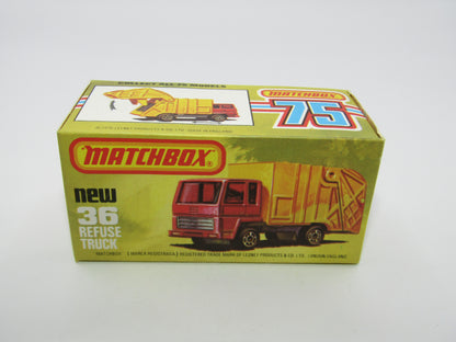 Matchbox Superfast No 36D Refuse Truck DOT-DASH Rear Wheels