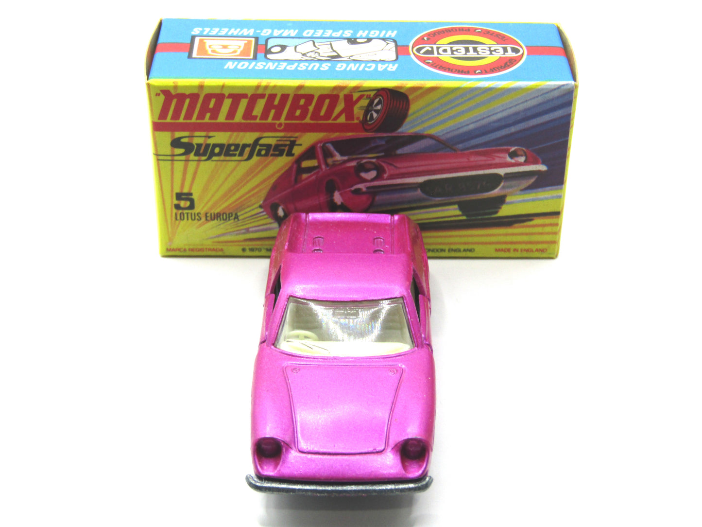 Matchbox Superfast 5A Lotus Europa - SATIN pink body Wide Wheels