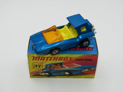 Matchbox Superfast 37B Soopa Coopa DARK BLUE, Yellow Interior