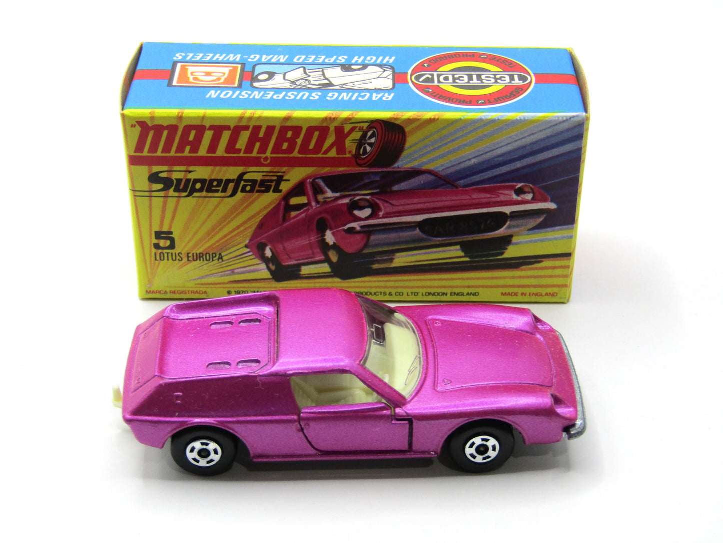 Matchbox Superfast 5A Lotus Europa - SATIN pink body Wide Wheels