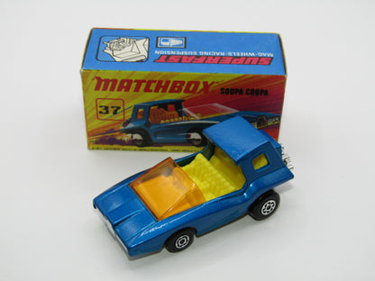 Matchbox Superfast 37B Soopa Coopa DARK BLUE, Yellow Interior