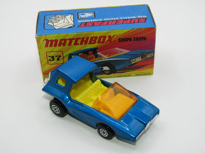 Matchbox Superfast 37B Soopa Coopa DARK BLUE, Yellow Interior