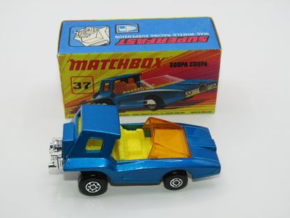 Matchbox Superfast 37B Soopa Coopa DARK BLUE, Yellow Interior