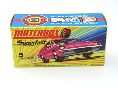 Matchbox Superfast 5A Lotus Europa - SATIN pink body Wide Wheels