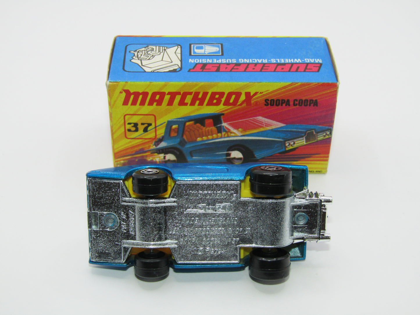 Matchbox Superfast 37B Soopa Coopa DARK BLUE, Yellow Interior
