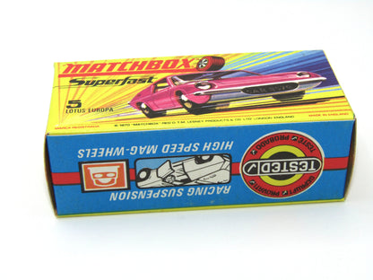 Matchbox Superfast 5A Lotus Europa - SATIN pink body Wide Wheels