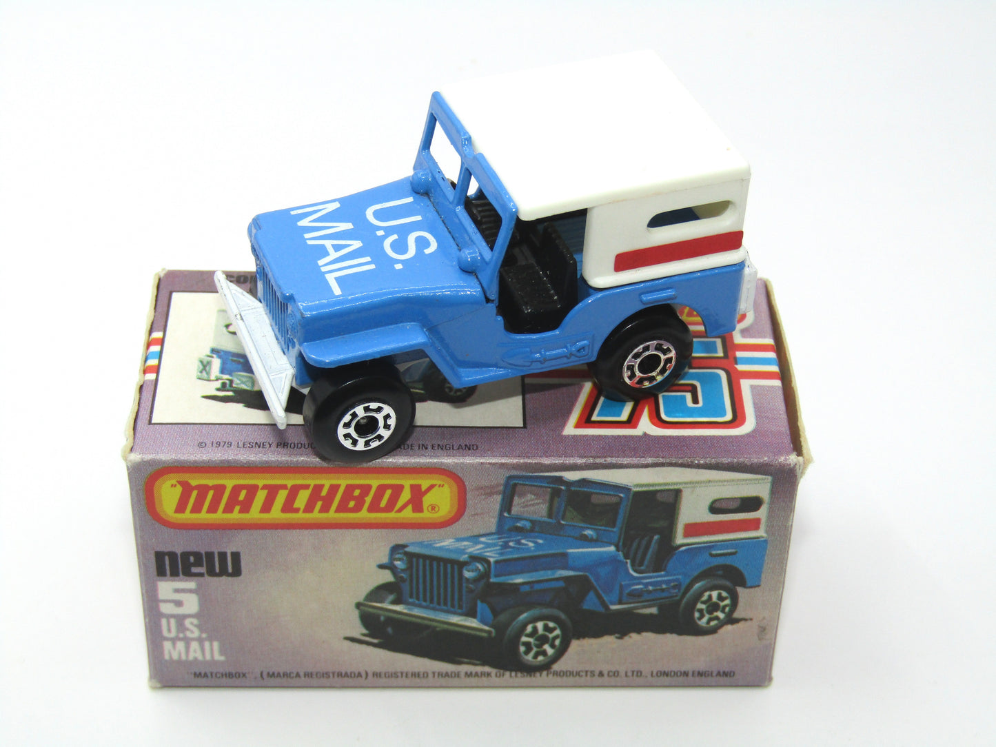 Matchbox Superfast 5C U.S Mail Truck - POWDER BLUE Sleet N Snow Base
