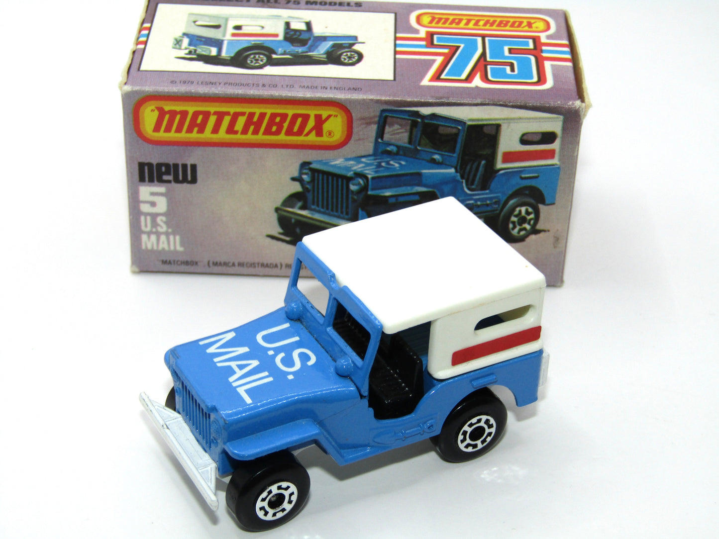 Matchbox Superfast 5C U.S Mail Truck - POWDER BLUE Sleet N Snow Base
