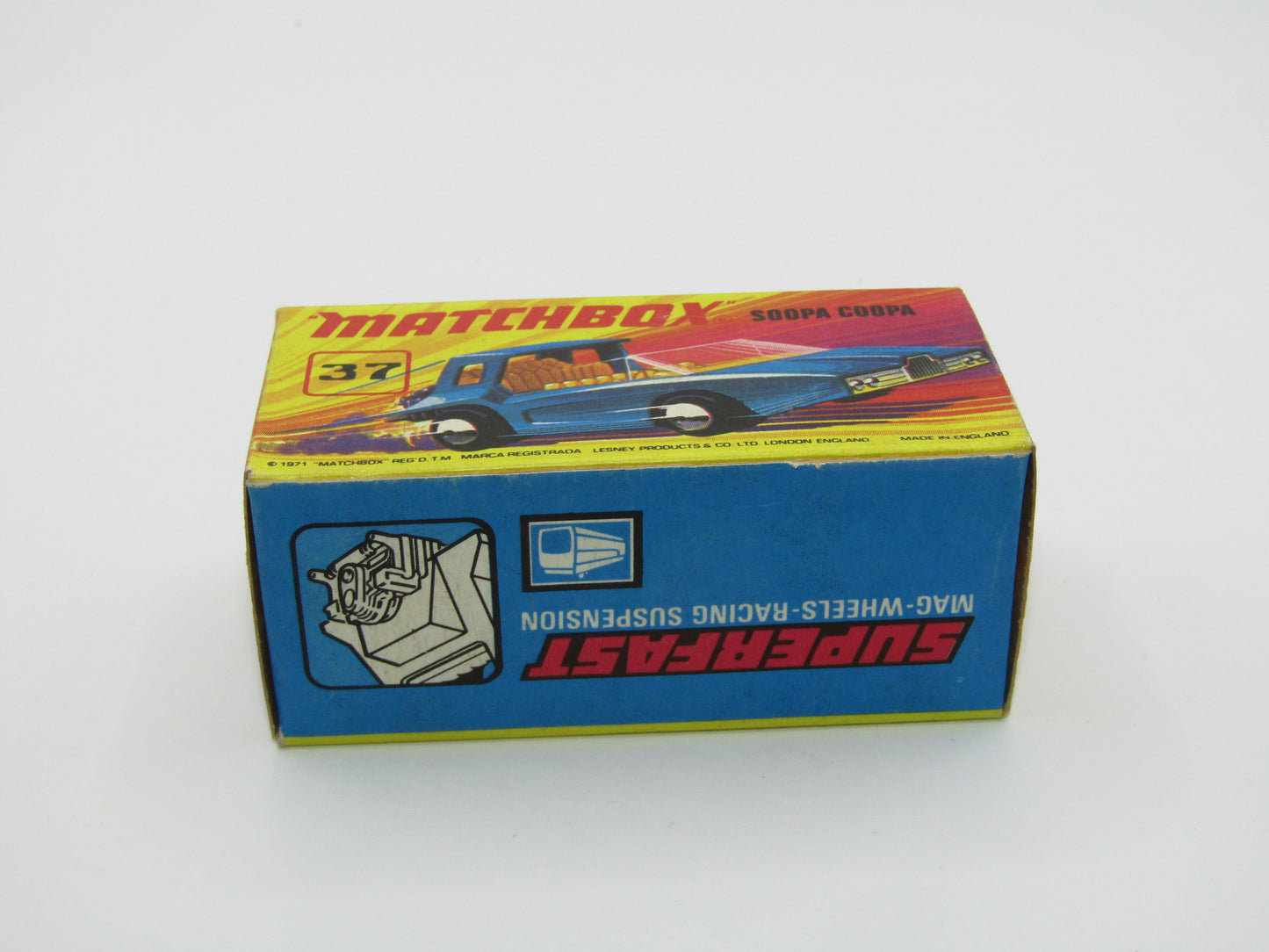 Matchbox Superfast 37B Soopa Coopa DARK BLUE, Yellow Interior